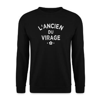 Père et fils supporter foot – L'ancien du virage - Sweat-shirt Unisexe - noir - Devant - Alina (178cm) & Michal (187cm)