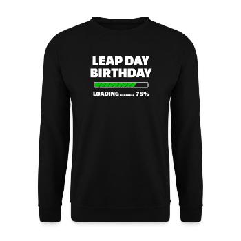 Leap Day Birthday Loading - Unisex Sweatshirt - black - Front - Alina (178cm) & Michal (187cm)