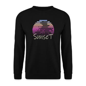Sunset Palm Trees - Unisex Sweatshirt - black - Front - Alina (178cm) & Michal (187cm)