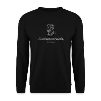 Zeno of Citium - Unisex Sweatshirt - black - Front - Alina (178cm) & Michal (187cm)
