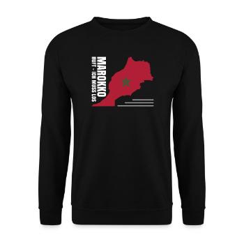 Marokko Auswandern - Unisex Pullover - Schwarz - Vorne - Alina (178cm) & Michal (187cm)