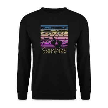 Sunshine Retro Sunglasses - Unisex Sweatshirt - black - Front - Alina (178cm) & Michal (187cm)