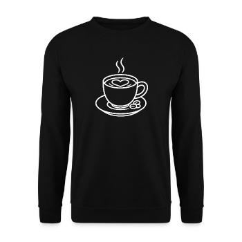 Café avec cœur pour les amateurs de café - Sweat-shirt Unisexe - noir - Devant - Alina (178cm) & Michal (187cm)