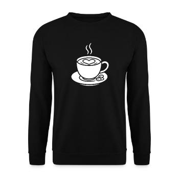 Tasse de café avec cœur pour les connaisseurs - Sweat-shirt Unisexe - noir - Devant - Alina (178cm) & Michal (187cm)