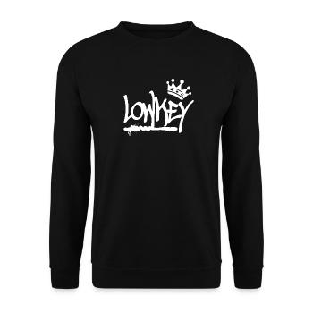 Lowkey Graffiti Tag Krone Hip Hop (white) - Unisex Pullover - Schwarz - Vorne - Alina (178cm) & Michal (187cm)