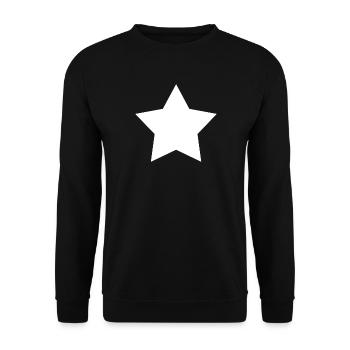 white star, white star - Unisex Sweatshirt - black - Front - Alina (178cm) & Michal (187cm)