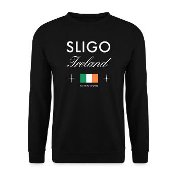 Sligo Ireland Coordinates Travel Souvenir - Unisex Sweatshirt - black - Front - Alina (178cm) & Michal (187cm)