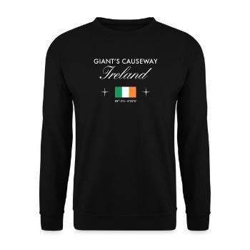 Giant's Causeway Northern Ireland Coordinates Souvenir - Unisex Sweatshirt - black - Front - Alina (178cm) & Michal (187cm)