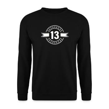 Insigne de 13 étoiles avec ruban - Sweat-shirt Unisexe - noir - Devant - Alina (178cm) & Michal (187cm)