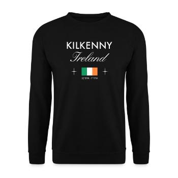 Coordonnées de Kilkenny, Irlande Souvenir de voyage - Sweat-shirt Unisexe - noir - Devant - Alina (178cm) & Michal (187cm)