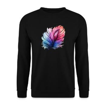 Prismatic Feather Gradient - Unisex Sweatshirt - black - Front - Alina (178cm) & Michal (187cm)