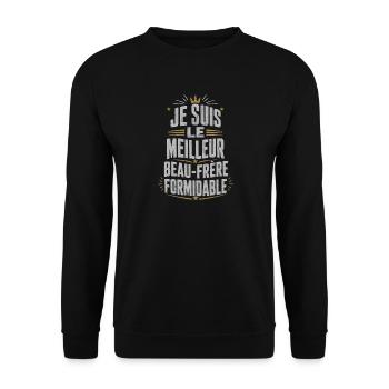 je suis Le meilleur beau-frère Formidable - Sweat-shirt Unisexe - noir - Devant - Alina (178cm) & Michal (187cm)