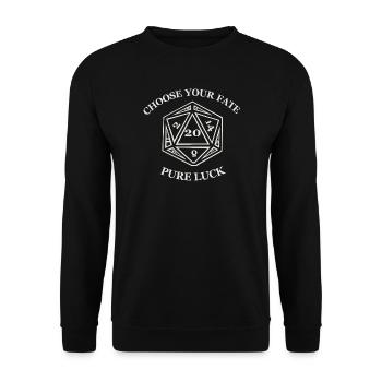 Wähle dein Schicksal – reines Glück - Unisex Pullover - Schwarz - Vorne - Alina (178cm) & Michal (187cm)