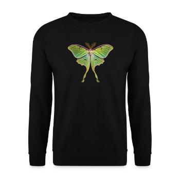 Luna Moth Actias luna - Unisex Pullover - Schwarz - Vorne - Alina (178cm) & Michal (187cm)