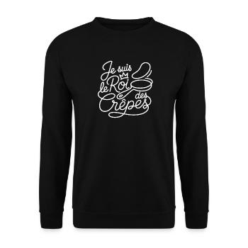 Je suis le Roi des Crêpes - Sweat-shirt Unisexe - noir - Devant - Alina (178cm) & Michal (187cm)