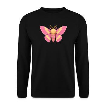 Rosy Maple Moth Dryocampa rubicunda Cartoon - Unisex Pullover - Schwarz - Vorne - Alina (178cm) & Michal (187cm)