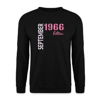 60th birthday, September 1966 - Unisex Sweatshirt - black - Front - Alina (178cm) & Michal (187cm)