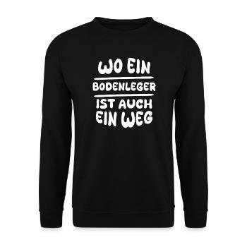 Geschenk für Bodenleger - Unisex Pullover - Schwarz - Vorne - Alina (178cm) & Michal (187cm)