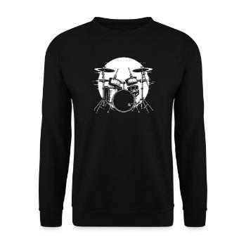 Dessin de batterie - Sweat-shirt Unisexe - noir - Devant - Alina (178cm) & Michal (187cm)