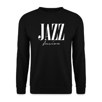 Jazz Fusion Typography Logo - Unisex Sweatshirt - black - Front - Alina (178cm) & Michal (187cm)