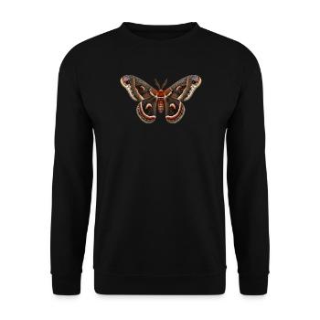 Cecropia Moth Hyalophora cecropia - Unisex Sweatshirt - black - Front - Alina (178cm) & Michal (187cm)