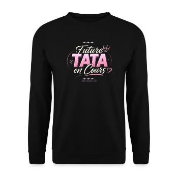 Future Tata En Cours 2027 - Annonce Grossesse - Sweat-shirt Unisexe - noir - Devant - Alina (178cm) & Michal (187cm)