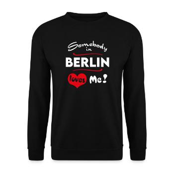 Berlin Stadt Ville Urbaine T-shirt Ville Heimatliebe - Sweat-shirt Unisexe - noir - Devant - Alina (178cm) & Michal (187cm)