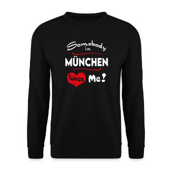 München Stadt Urban T-Shirt City Heimatliebe Town - Unisex Pullover - Schwarz - Vorne - Alina (178cm) & Michal (187cm)