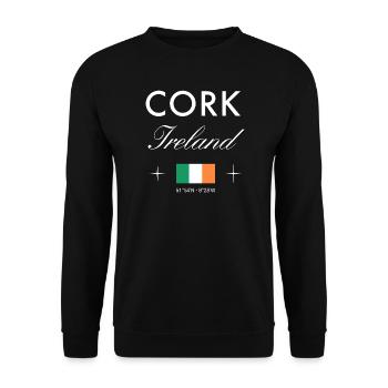 Cork Irlande Coordonnées Souvenir de voyage - Sweat-shirt Unisexe - noir - Devant - Alina (178cm) & Michal (187cm)