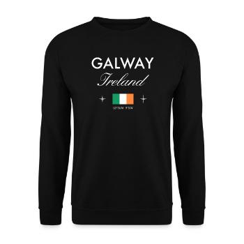 Galway Irlande Coordonnées Souvenir de voyage - Sweat-shirt Unisexe - noir - Devant - Alina (178cm) & Michal (187cm)