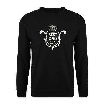 Bester Dad der Welt Emblem - Unisex Pullover - Schwarz - Vorne - Alina (178cm) & Michal (187cm)