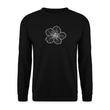 Blüte  - Unisex Pullover - Schwarz - Vorne - Alina (178cm) & Michal (187cm)
