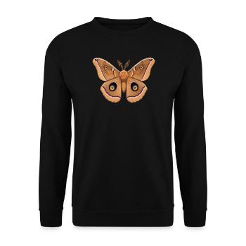 Polyphemus Moth Antheraea Polyphemus Style de dessin animé - Sweat-shirt Unisexe - noir - Devant - Alina (178cm) & Michal (187cm)