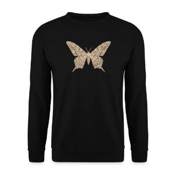 Weiße Hexenmotte Thysania agrippina Cartoon-Stil - Unisex Pullover - Schwarz - Vorne - Alina (178cm) & Michal (187cm)