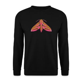 Elephant Hawk Moth Deilephila elpenor Styl de dessins animés - Sweat-shirt Unisexe - noir - Devant - Alina (178cm) & Michal (187cm)