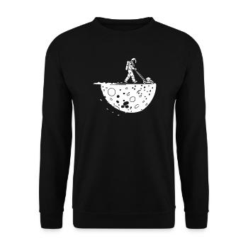 Astronaute Tondant la Lune - Sweat-shirt Unisexe - noir - Devant - Alina (178cm) & Michal (187cm)