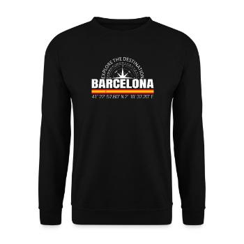 Barcelona - Unisex Pullover - Schwarz - Vorne - Alina (178cm) & Michal (187cm)