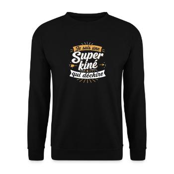 Je suis une Super kiné qui déchire - Sweat-shirt Unisexe - noir - Devant - Alina (178cm) & Michal (187cm)