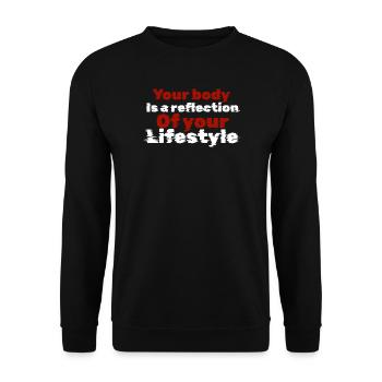Körperreflexion Ihres Lebensstils - Unisex Pullover - Schwarz - Vorne - Alina (178cm) & Michal (187cm)