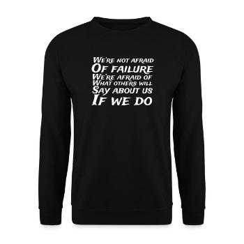 Fearless Over Opinions Quote - Unisex Sweatshirt - black - Front - Alina (178cm) & Michal (187cm)