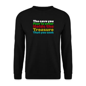 Courage Through Fear: Treasure Quote - Unisex Sweatshirt - black - Front - Alina (178cm) & Michal (187cm)