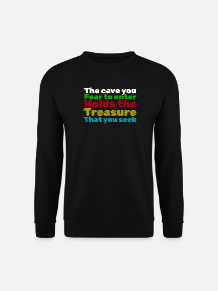 Mut durch Angst: Schatzzitat - Unisex Pullover - Schwarz