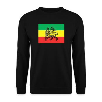 Haile Selassie I Jah Rastafari Rasta Reggae Roots  - Unisex Pullover - Schwarz - Vorne - Alina (178cm) & Michal (187cm)