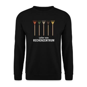 Leiter vom Rechenzentrum Gartenoutfit Gartenarbeit - Unisex Pullover - Schwarz - Vorne - Alina (178cm) & Michal (187cm)