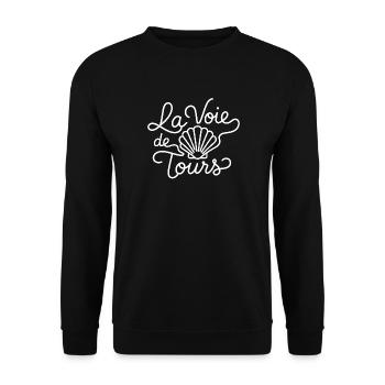 La Voie de Tours – Saint-Jacques Compostelle - Sweat-shirt Unisexe - noir - Devant - Alina (178cm) & Michal (187cm)