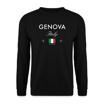Genoa Italy Coordinates Travel Souvenir - Unisex Sweatshirt - black - Front - Alina (178cm) & Michal (187cm)