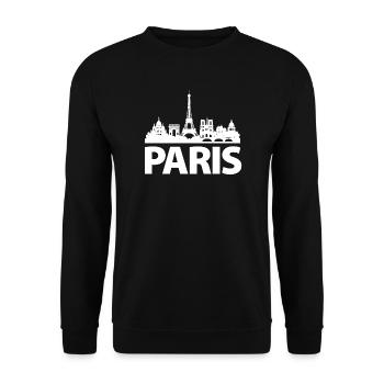 PARIS Skyline white - Unisex Sweatshirt - black - Front - Alina (178cm) & Michal (187cm)