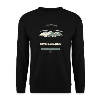 Suisse — insigne de voyage vintage, fond sombre - Sweat-shirt Unisexe - noir - Devant - Alina (178cm) & Michal (187cm)