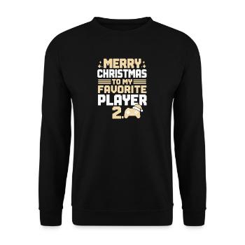 Merry Christmas To My Favorite Player 2 Gamer - Unisex Sweatshirt - black - Front - Alina (178cm) & Michal (187cm)