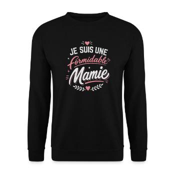 je suis une formidable Mamie - Sweat-shirt Unisexe - noir - Devant - Alina (178cm) & Michal (187cm)